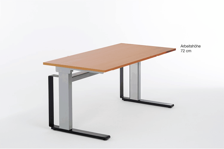 exemplary height adjustment of a design program 1 table