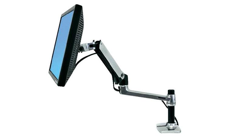 Monitorschwenkarm horizontal und vertikal verstellbar, drehbar. Aluminium geschliffen